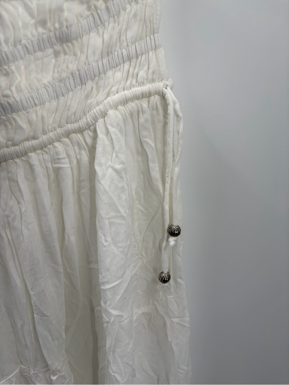 NWT Elan White Smocked Cover-Up Maxi Skirt Dress L - Picture 5 of 10